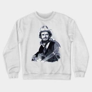 Merle Haggard - An illustration by Paul Cemmick Crewneck Sweatshirt